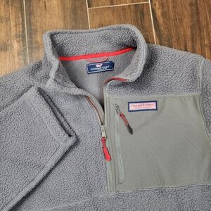 Vineyard Vines Sherpa Stillwater 1/2 Zip Fleece Fluffy Sweater Men's Size Large